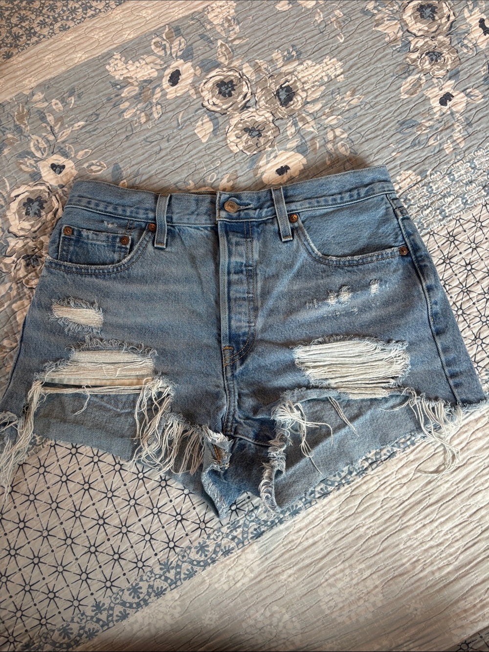 Levi's Distressed Light Blue Denim Shorts size 29. Like new.